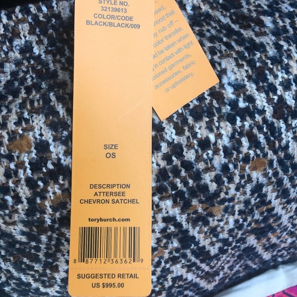 NWT Tory Burch Attersee Chevron Satchel - Picture 11 of 13